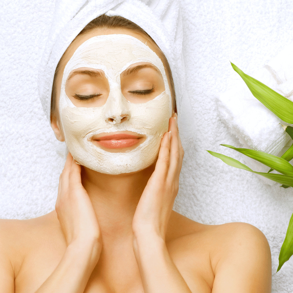 Client receiving a careful facial beauty treatment